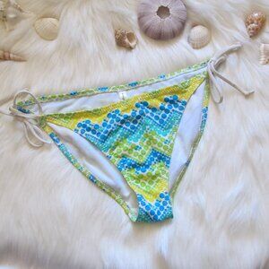 3/$15 Dotted Chevron Blue Green Yellow Bikini